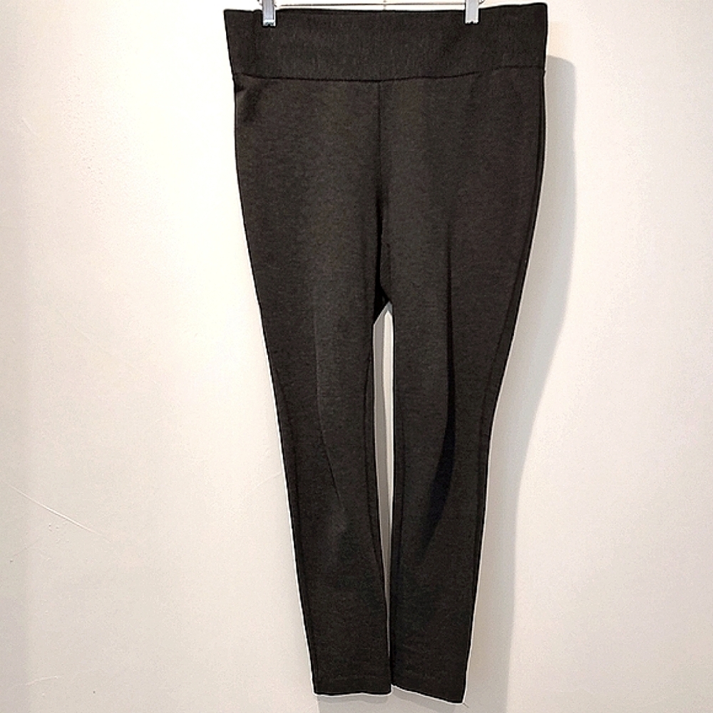 Tahari Gray Pull-On Stretch Leggings Tummy Control Size L